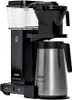A black and silver MOCCAMASTER coffee maker with a thermal carafe. Produktbild-Vorschau