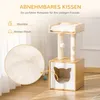 Pawhut Kočičí doupě se 2 měkkými polštáři, kočičí domeček, Náhled obrázku produktu 5