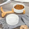 Miska ceramiczna podwójna drewniana GERDA biała 2x400ml Podgląd zdjęcia produktu 25