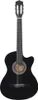 A black acoustic guitar with a cutaway is shown against a white background. Voir les images du produit