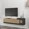 Meuble TV 'Luhanka' 150x29,5x38,5cm chêne / anthracite Voir les images du produit 1