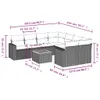 9-tlg. Garten-Sofagarnitur mit Kissen Beige Poly Rattan Produktbild-Vorschau 12