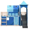 Design Etagenbett mit Rutsche und Gardinen Blau 80x200 cm, Produktbild-Vorschau 5