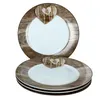 4er Set Herz Chalet Kuchenteller flach Dessert-Teller Produktbild-Vorschau 1