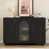 okwish Schwarzes Sideboard Wohnzimmerschränke mit Produktbild-Vorschau 2