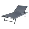 A single gray chaise lounge chair on a white background. Náhled obrázku produktu