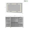 Spiegelschrank Bad mit LED‑Beleuchtung 100x60cm,3‑türig Produktbild-Vorschau 6
