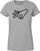 Huuraa Damen T-Shirt Reingeguckt Hand L Sport Grey Bio Produktbild-Vorschau 2