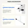 Collage showing details of a standing desk frame: close-up of rubber feet on a support and an image of the adjustable feet. Podgląd zdjęcia produktu
