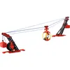 A construction toy set depicting a cable car system with two towers and a gondola. Voir les images du produit