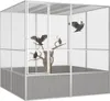 vidaXL Cage à oiseaux Gris 213,5x217,5x211,5 cm Acier Voir les images du produit 1