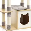 Dřevěné škrabadlo Fudajo 126 cm v šedé barvě, škrabadlo s Náhled obrázku produktu 6