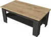 A coffee table with a wooden top and dark gray base, shown from a diagonal angle against a white background. Produktbild-Vorschau