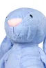 Close-up of a blue plush bunny's face and upper body. Podgląd zdjęcia produktu