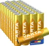 A large group of Varta Longlife AAA batteries are neatly arranged in rows, with one battery lying in front of the group. Anteprima dell’immagine prodotto