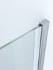 A close-up of a shower door edge with a chrome frame against a white wall. Produktbild-Vorschau