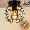 ZMH Deckenleuchte vintage 2er Set Deckenlampe Flur schwarz Produktbild-Vorschau 1