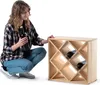 Portabottiglie in legno KADAX, 52 x 25,5 x 52 cm, naturale, Anteprima dell’immagine prodotto 5