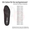 A size chart for insoles with a product image on the left. Produktbild-Vorschau