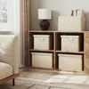 A living room scene with storage boxes on a shelf. Produktbild-Vorschau