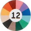 A color wheel with 12 segments, each representing a different color, with the number '12' in the center. Produktbild-Vorschau