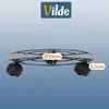 Vilde | Sottovaso con ruote in metallo nero 30 cm - Base Anteprima dell’immagine prodotto 4