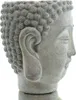 GASPER Zement Buddha Kopf Pflanzgefäß Grau gewaschen 17 cm Produktbild-Vorschau 3