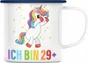 TRENDATION Ich Bin 29+ Emaille Tasse Becher Einhorn 30. Produktbild-Vorschau 1