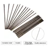 A collection of saw blades arranged in a fan shape, with a close-up inset showing the teeth detail. Text boxes with product features are below the blades. Podgląd zdjęcia produktu