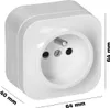 A white electrical socket with dimensions indicated. Anteprima dell’immagine prodotto