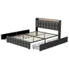 CDGlobal čalouněná postel 160x200 cm s LED osvětlením a USB Náhled obrázku produktu 9