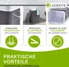 Collage of images and text highlighting the features of a laundry basket. Náhľad obrázku produktu