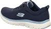 A side view of a navy blue Skechers Flex Appeal 4.0 sneaker. Voir les images du produit