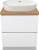 VBChome Badmöbel 60 cm Weiß Aufsatzwaschbecken mit Hahnloch Produktbild-Vorschau 1