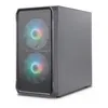 A gray computer tower case with two illuminated RGB fans on the front. Anteprima dell’immagine prodotto