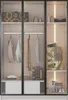 Kleiderschrank - 110x50x160 cm weiß - 3 Glastüren & Produktbild-Vorschau 11