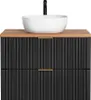 Waschtisch 80.6cm Adriel mit 2 Schubladen, Schwarz Produktbild-Vorschau 4