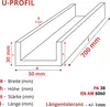 ALUMINIUM U-PROFIL 30x50x30x3 mm 70 cm ALUMINIUM PA38 + Produktbild-Vorschau 2