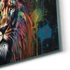 DEQORI Hybrid Leinwand Bild 60x30 cm 'Löwenkraft in Farben' Produktbild-Vorschau 5
