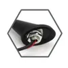 A close-up view of the base of a black antenna, showing the mounting nut and wires. Anteprima dell’immagine prodotto