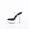DELIGHT-608 Damen Sandale von Pleaser, Schwarz Transparent Produktbild-Vorschau 4
