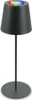 A black table lamp with a colorful light ring on top, shown against a white background. Anteprima dell’immagine prodotto