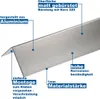 Edelstahl Eckschutzwinkel 1000mm - Winkelprofil 20x20mm Produktbild-Vorschau 3