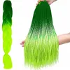 Kunsthaar Ombre Grün / Neonzöpfe W10344 Produktbild-Vorschau 5