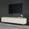 Skye Decor, hoogwaardige TV-standaard, travertin en goud, Productafbeelding-voorbeeld 3