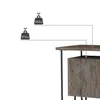 Close-up of a wooden bedside table with metal legs, showing weight capacity indicators. Produktbild-Vorschau