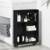 vidaXL Chariot de rangement étroit noir aspect chêne Voir les images du produit 2