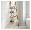 Relaxdays Leiterregal Walnussholz, 4 Etagen, Bad, Küche, Produktbild-Vorschau 3