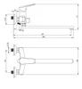 Wall-mounted washbasin mixer with extended spout - hose Voir les images du produit 3