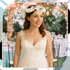 EDIBAZZAR | Kranz Stirnband Haarblumen Weiße Rosen Boho Produktbild-Vorschau 5